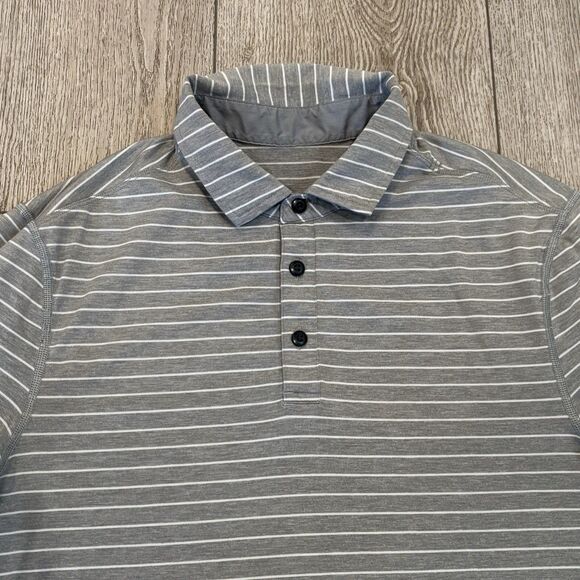 Lululemon Evolution Polo Shirt Mens Medium Performance Golf Casual Preppy - Picture 2 of 8